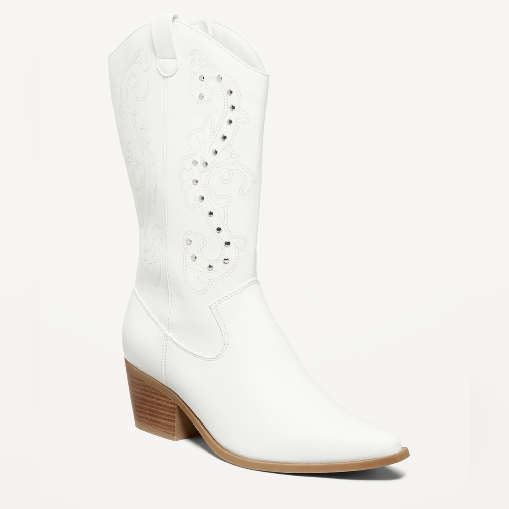 Faux-Leather Western Boots